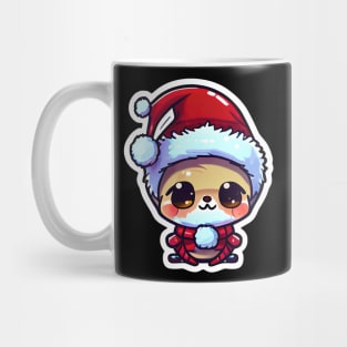 Chibi Kawaii Cute Adorable Winter Design Penguin Wearing Red Santa Claus Hat Mug